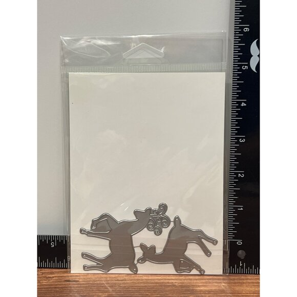 HTF RARE Deer Pair Steel Dies By IO Stamps - Die442-R Christmas Holiday - Picture 2 of 2